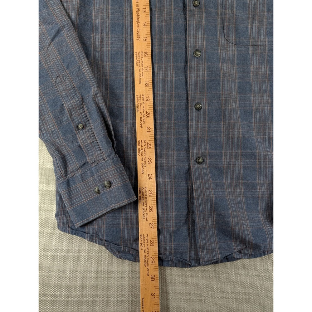 Joseph Abboud Mens Blue Plaid Button Down Shirt Long Sleeve Cotton Size Medium - Picture 6 of 6